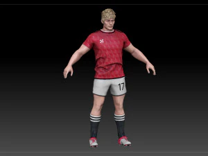 Male Football Player 3D Model