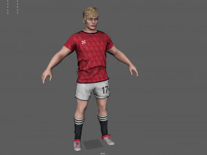 Male Football Player 3D Model
