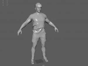 Male Football Player 3D Model