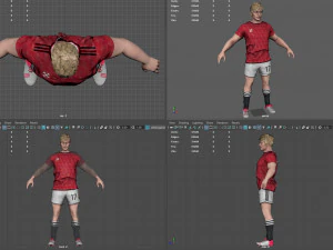 Male Football Player 3D Model