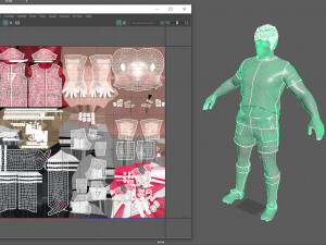 Male Football Player 3Dモデル