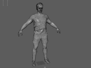 Male Football Player 3D Model