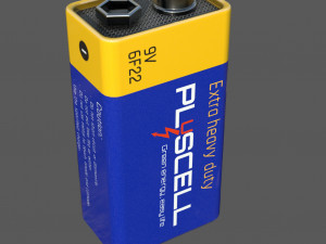 9v Battery Modello 3D