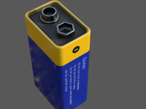 9v Battery 3D Model