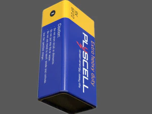 9v Battery 3D Model