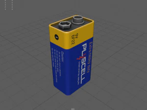 9v Battery 3D Model