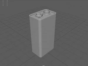 9v Battery 3D Model