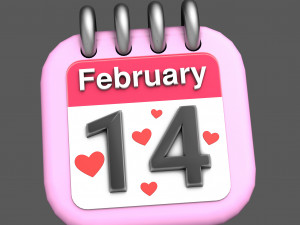 Valentine day calendar Modelo 3D