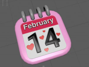 Valentine day calendar 3D Model