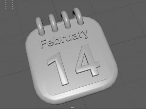 Valentine day calendar 3D Model