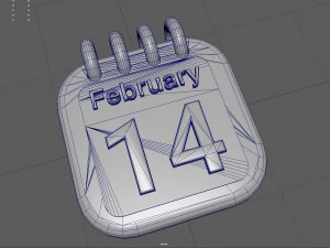 Valentine day calendar 3D Model