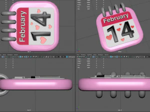 Valentine day calendar 3D Model