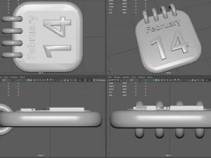 Valentine day calendar 3D Model
