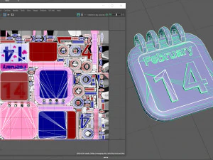 Valentine day calendar 3D Model