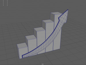 Growing bar chart with arrow 3D Model