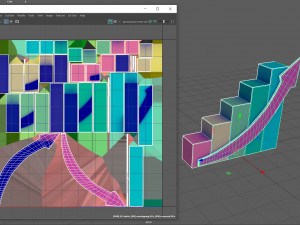 Growing bar chart with arrow 3D Model