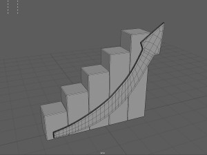 Growing bar chart with arrow 3D Model