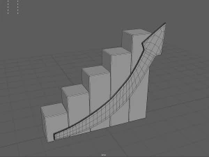 Growing bar chart with arrow 3D Model