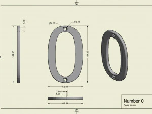 Number 0 3D Print Model