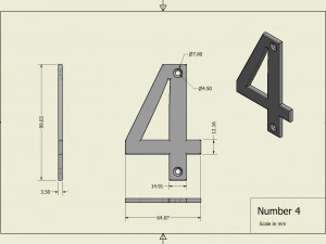 Number 4 3D Print Model