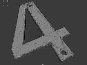 Number 4 3D Print Model