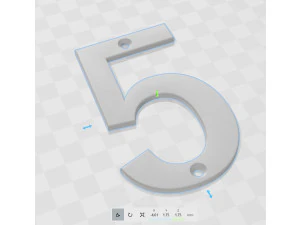 Number 5 3D Print Model