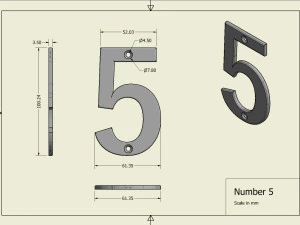 Number 5 3D Print Model