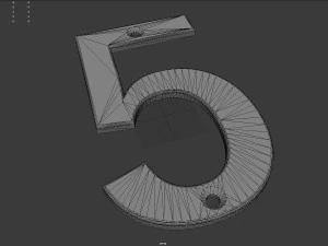 Number 5 3D Print Model