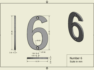 Number 6 Modelo de impresión 3D