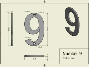 Number 9 3D Print Model