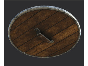 Wooden medieval round shield Modelo 3D