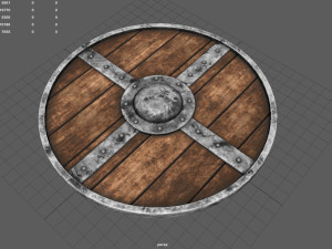 Wooden medieval round shield Modelo 3D