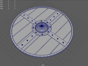 Wooden medieval round shield Modelo 3D