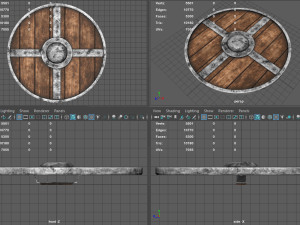 Wooden medieval round shield Modelo 3D