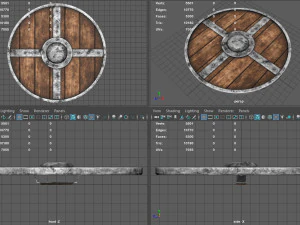 Perisai bundar abad pertengahan dari kayu Model 3D