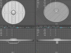 Wooden medieval round shield Modelo 3D