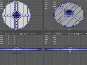 Wooden medieval round shield Modelo 3D