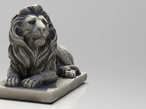Statua del leone seduto Modello 3D
