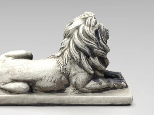 Statua del leone seduto Modello 3D
