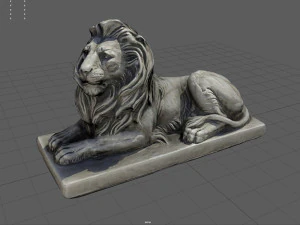 Statua del leone seduto Modello 3D