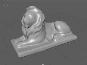 Statua del leone seduto Modello 3D