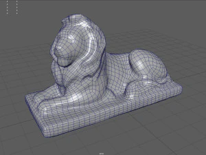 Statua del leone seduto Modello 3D
