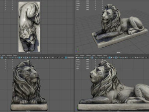 Statua del leone seduto Modello 3D