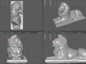 Sitting Lion Statue Modèle 3D