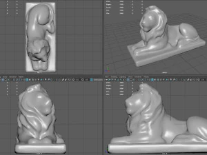 Statua del leone seduto Modello 3D