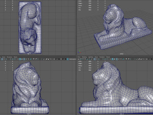 Sitting Lion Statue Modèle 3D