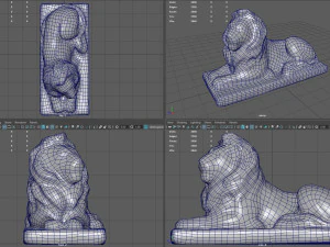 Statua del leone seduto Modello 3D