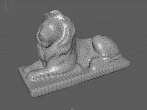 Statua del leone seduto Modello 3D
