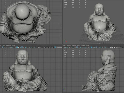 웃는 부처님 3D 모델