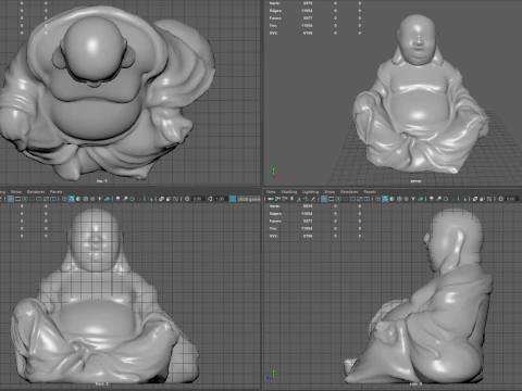 웃는 부처님 3D 모델